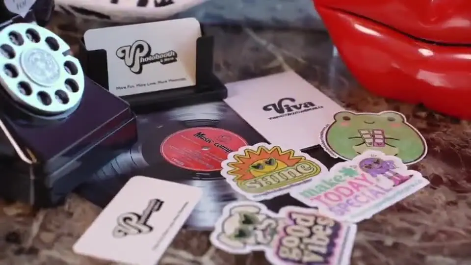 Custom Viva stickers from the vending machine